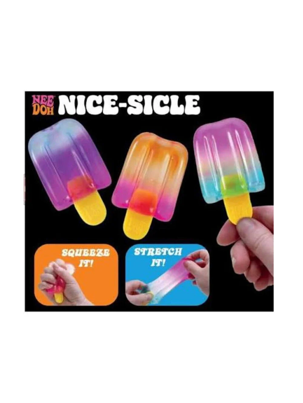 Nee Doh Nice-Sicle Popsicle Fidget New In Box Toy Squish (1pc Random Color)